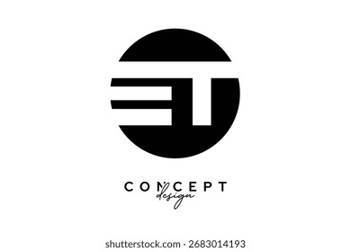 ET Creative Negative Space Circle Monogram Logo Design

