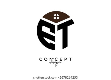 ET Creative Real Estate Monogram Logo Concept Design in Circle Shape