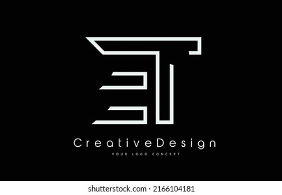 ET E T Letter Logo Design in White Colors. Creative Modern Letters Vector Icon Logo Illustration.