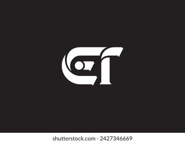 ET E T Letter Logo Design in Black Colors.
