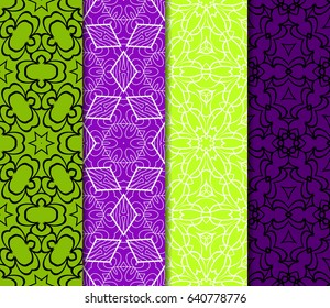 et of geometric pattern in floral lace style. Ethnic ornament. Vector illustration. For modern interior design, fashion textile print, wallpaper, decor panel