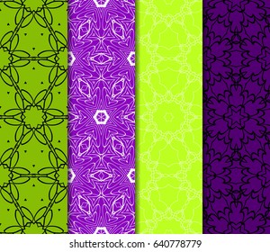 et of geometric pattern in floral lace style. Ethnic ornament. Vector illustration. For modern interior design, fashion textile print, wallpaper, decor panel