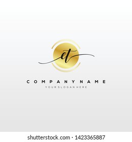 ET handwriting initial logo template vector.