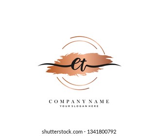 ET handwriting initial  logo vector