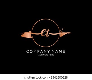 ET handwriting initial  logo vector