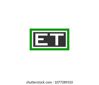 ET initial box letter logo template vector