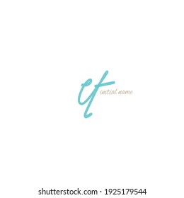 et Initial handwriting or handwritten logo for identity
with beauty monogram and elegant logo design