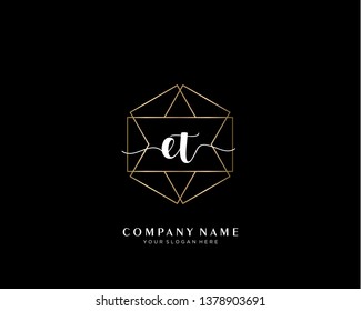 ET initial handwriting logo geometric template vector