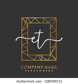 ET Initial Handwriting logo template vector