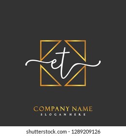 ET Initial Handwriting logo template vector