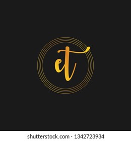 ET  Initial Handwriting logo template vector
