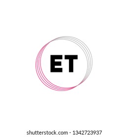 ET  Initial Handwriting logo template vector
