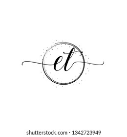 ET  Initial Handwriting logo template vector