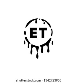 ET  Initial Handwriting logo template vector