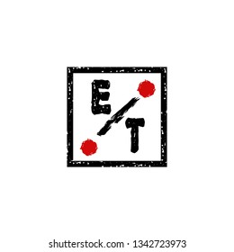 ET  Initial Handwriting logo template vector