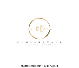 ET initial handwriting logo template vector