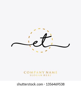 ET Initial handwriting logo template