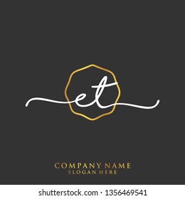 ET Initial handwriting logo template