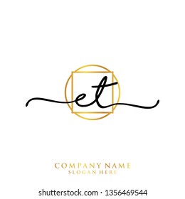 ET Initial handwriting logo template