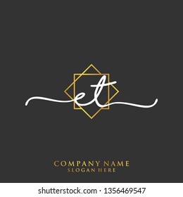 ET Initial handwriting logo template