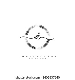 ET initial handwriting logo template vector