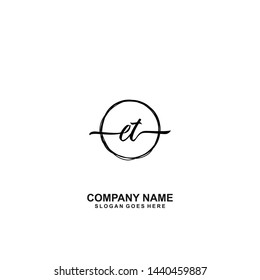 ET Initial handwriting logo template vector