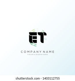 ET initial letter abstract logo design vector.