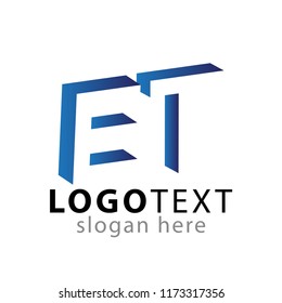 ET initial letter with negative space logo icon vector template