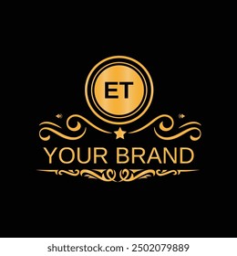 PLANTILLA de Vector de diseño de logotipo único de letras iniciales ET para la marca