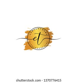 ET Initial luxury handwriting logo vector