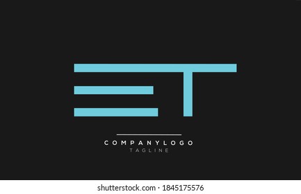 ET initials monogram letter text alphabet logo design