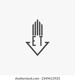 ET initials Real Estate Logo stock illustration. Logo vector
