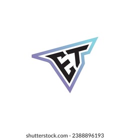 ET letter combination cool logo esport or gaming initial logo as a inspirational concept design