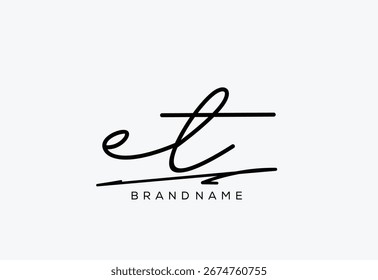 ET Brief elegante kursive Schönheit Handschrift Logo.