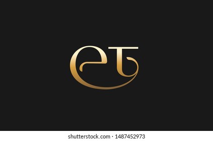 et Letter Logo Design with Creative Modern Trendy Typography