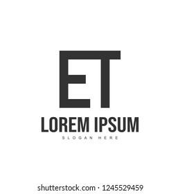 ET Letter logo design. Initial letter logo template design