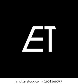 ET logo abstract monogram isolated on black background