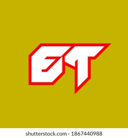 ET logo design, initial ET letter design with sci-fi style. ET logo for game, esport, Technology, Digital, Community or Business. E T sport modern Italic alphabet font. Typography urban style fonts.