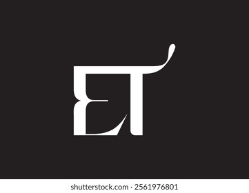 ET logo Design Template Vector Graphic Branding Element.
