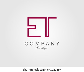 ET Logo. Letter design vector