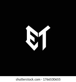 et logo monogram with shield shape design template