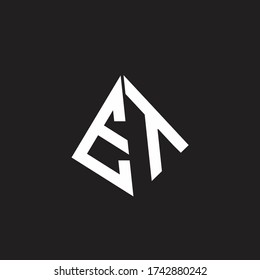 ET Logo monogram with standout triangle shape ribbon design template
