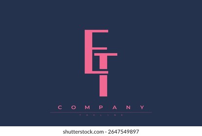 ET Modern Initials Logo Design. Branding logo with stylized initials showcasing bold design and modern aesthetic. Ideal for professional business branding or creative projects focusing on minimalistic