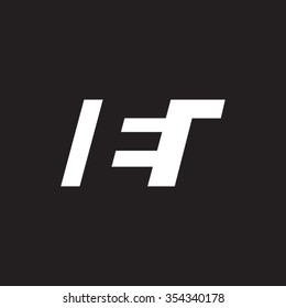 ET negative space letter logo black background