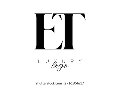 ET Serif Letter Monogram Typography Logo for Elegant Premium Branding Identity