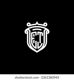 ET shield initial monogram with high quality professional design that will print well