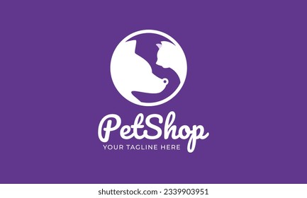 et shop and pet care circle logo vector