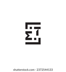 Logotipo retro de concepto cuadrado de ET en diseño profesional de alta calidad que se imprimirá bien en cualquier medio de impresión