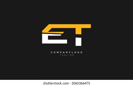 ET, TE, Abstract initial monogram letter alphabet logo design
