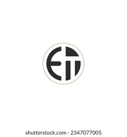 ET, TE, Abstract initial monogram letter alphabet logo design